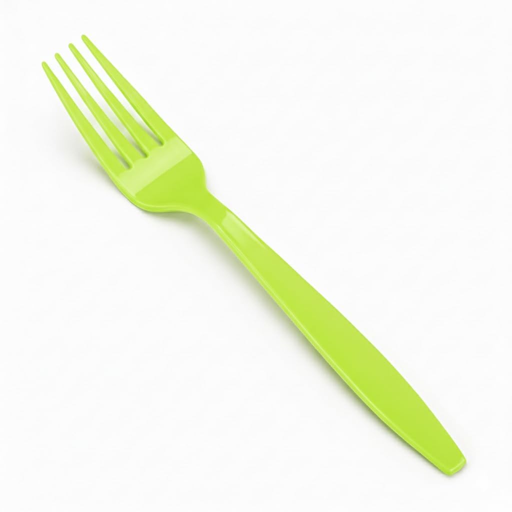 SB Green Plastic Fork Set | Food Grade|Dishwasher Safe | Lightweight & Durable |Perfect for Dinner,Fruit,Salad | Pack of 20