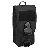 [PHOENIX IKKI] 5.8インチスマホ 収納可 MOLLE対応 ベルト通し 持ち運びに便利 戦術 スマホバッグ スマホポーチ ケース スマートフォン収納ポーチ ショルダーベルト付き ブラック