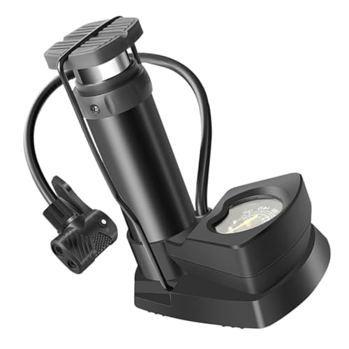 OUNONA Multi-Functional Floor Air Pump with Gauge Portable Foot Pump for Tires High-Pressure Inflation for Quick and Effortless Use Compact Design for Easy Carrying