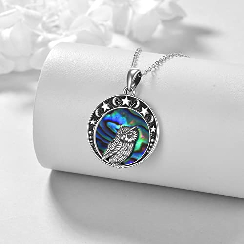 YAFEINI Collier hibou pour femme en argent sterling 925 - Pendentif chouette - Cadeau pour maman, fille, amie, Argent sterling, Pas de gemme – vue 3
