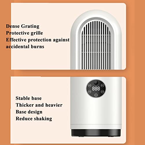 Leafless Heating Fan, Portable Heater Air Fan, Standing Floor Fans For Indoor, Quiet Table Fan For Home, Office, Bedroom, Tower Fans (Color : White, Size : 15 * 42.5Cm) #TOP3
