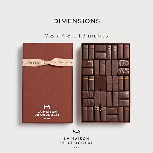 LA MAISON DU CHOCOLAT Coffret Maison Dark, Gourmet Dark French Chocolate Gift Box (40 Pieces)