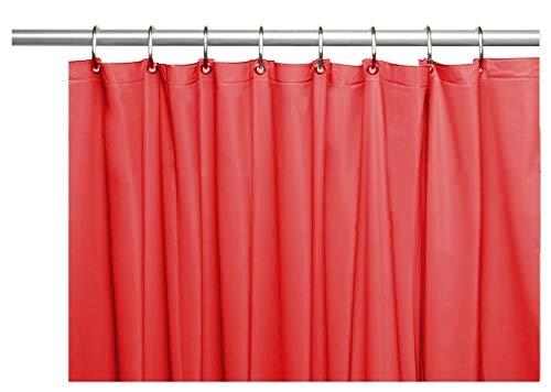 Venice Elegant Home Heavy Duty Vinyl Shower Curtain Liner with 12 Metal Grommets Red