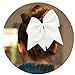 20 PCS 8 Inch Cheer Hair Bows Large Cheerleading Big Hair Bows with Ponytail Holder Hand-made Grosgrain Ribbon Hair Accessories for Teen Girls ((Pure White))