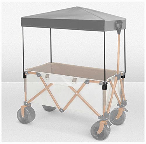 Canopy Attachment for Folding Wagon - Shade Sun Protection and Portable Outdoor Hand Push Trolley Cart Accessories - Universal Awning Canopy (Product Only Includes Canopy)
