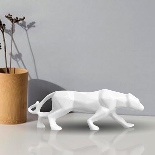 Image of Xtore Modern Geometric White Panther for Home Decor (Pack of 1, White)