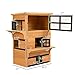PawHut 3-Story Cat House Feral Cat Shelter, Outdoor Kitten Condo with Raised Floor, Asphalt Roof, Escape Doors, Jumping Platforms, Yellow