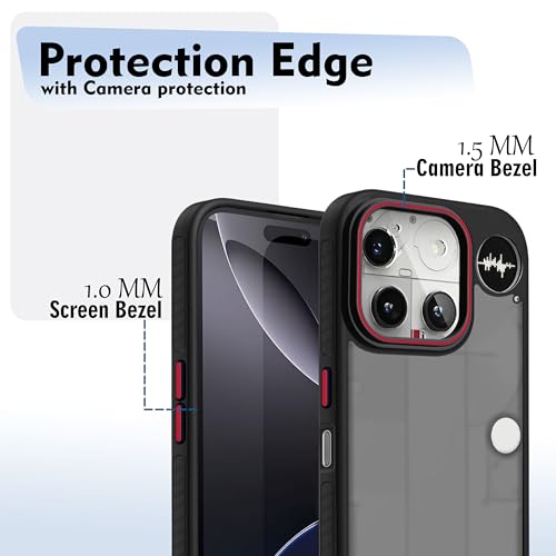 Image of V-TAN Back Cover for Nothing Phone (3) Compatible Case, Matte Finish Transparent Case, TPU, Camera Protective Shockproof Cover (Black)