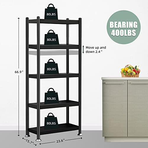 Dsdst 5-Tier Bakers Rack For Kitchens With Storage And Rolling Wheels, Bolded Heavy Duty Free Standing Kitchen Baker's Rack, Industrial Microwave Oven Stand Rack (23.6L*15.7W*66.9H) #TOP1
