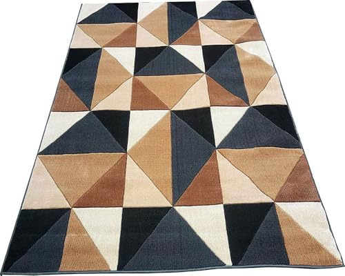 Image of Soft Premium Multi Color Carpet 5x7 ft - Washable, Anti-Skid, Fade-Resistant Acrylic Rug for Living Room, Hall, Bedroom, Modern Decor