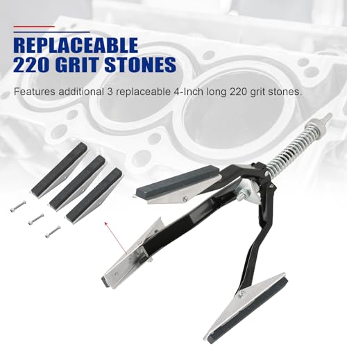 Nyxova G09121012 Engine Cylinder Hone Adjustable Deglazer Set For Grinding Holes From 2 Inch To 7 Inch In Diameter, Adjustable Brake Piston Honing Tools With Extra 3-Piece 4 Inch Long Stones 220 Grit thumb #4
