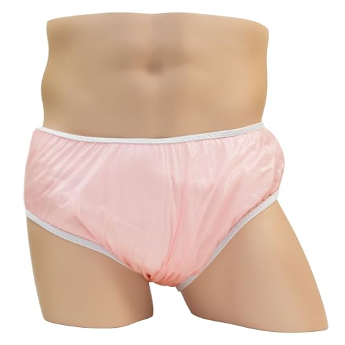 Bikini Cut Pull-On Style Adult Plastic Pants by LeakMaster - Soft, Quiet, Form Fitting Incontinence Waterproof Pants - Size: X-Small Fits 26-30 Inches - Pink