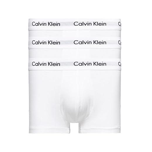 Calvin Klein Herren Boxershorts Low Rise TRUNK, 3er Pack U2664G, Ohne Eingriff, Mehrfarbig ( Weiß-100 ) - X-Large