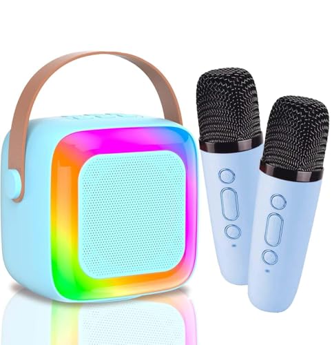 Karaoke Maschine mit 2 Bluetooth Mikrofonen,Tragbare Kinder...
