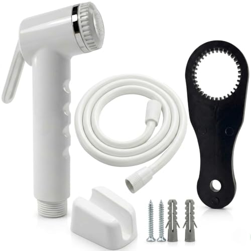 Image of Handheld Bidet Sprayer for Toilet with Hose & Wall Holder | ABS Jet Spray for Bathroom Cleaning,Shower & Hair Care, Pet Wash & Feminine Hygiene