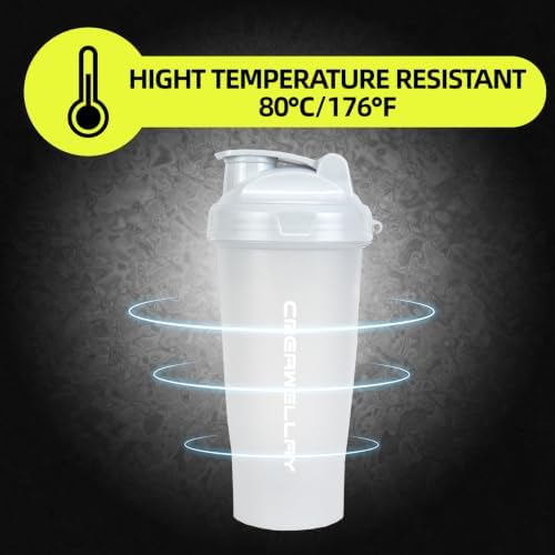 CREAWELLAY 28oz Protein Shaker Bottle with Blending Ball Black&White — view 7