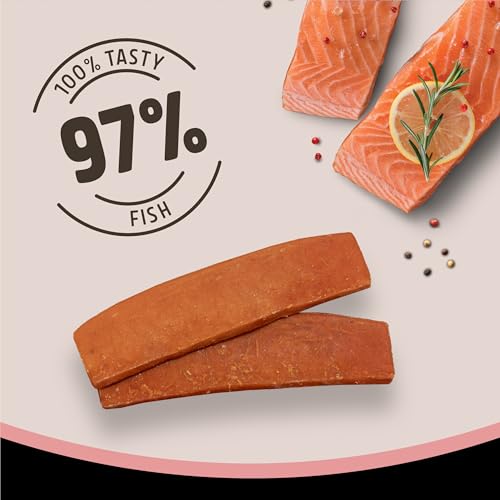 Rosewood Salmon Fillet Strips Large – Weicher Hundesnack mit 97 Prozent Lachs, proteinreich und fettarm, ohne Getreide, ohne künstliche Zusatzstoffe, 150 g