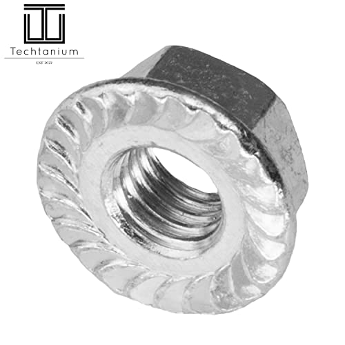 Techtanium® Hammerkopfschrauben M8 x 25 mm [für Montageschiene Typ 28/15] inkl. Flanschmuttern M8 aus Edelstahl A2 (10 Stück) | Ankerschrauben & Sechskantmuttern mit Flansch | DIN 6923