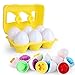 Toddler Toys - Color Matching Egg Set - Educational Color, Shapes and Sorting Recognition Skills - Puzzle for Kid Baby Boy Girl, Easter Basket Gift (6 Eggs)