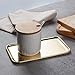 IMEEA Small Gold Vanity Tray Rectangle Satinless Steel Little Jewelry Tray Bathroom Tray Storage Organizer Makeup Cosmetic Organizer Trays, 8 x 4.6 inch