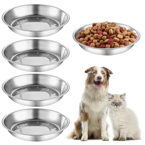 TNSLAND 5 ciotole per gatti da 16 cm, in acciaio inox, per gatti con baffi larghi, per gatti, per cani, gatti e gatti
