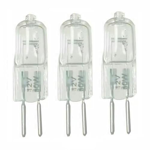 LEDLOCLB Ampoule Halogène G5.3 12V 20WW,Capsule Longue Durée,Lumière Blanche Chaude,GU5.3 Base Transparente,Pour Lampe Aromatique,Lampe De Signalisation,Éclairage Sur Rail,12V-20W,3 Pièces