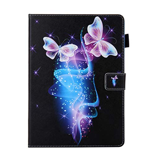 AIFILLE Noir Etui Tablette 10.1 Universel Fantaisie Papillons Volants Violet Motif Support Pochette Femme Fille Coque en Cuir Antichoc Housse de Protection pour 9.5-10.5 Pouces Tablette Tactile