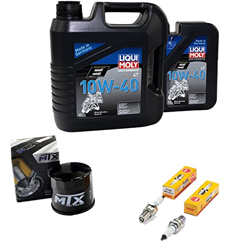 Wartungspaket Öl 5L + Ölfilter + Zündkerzen für Suzu ki VL 1500 VL1500 WVAL AL Baujahr 1998-2009