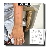 UBICA Semi Permanent Tattoo, Tropical Tiny Temporary Tattoo Designs(Shells, Starfish, Turtles, Dolphin, Hibiscus), Waterproof & Non-Reflective, Lasts 1–2 Week, for Vacation, Party, Festival