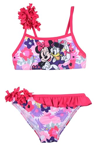 Disney Minnie Mouse y Daisy Bikini para Niña, Bañador de Dos Piezas Verano Infantil, Talla 8 Años | Rosa