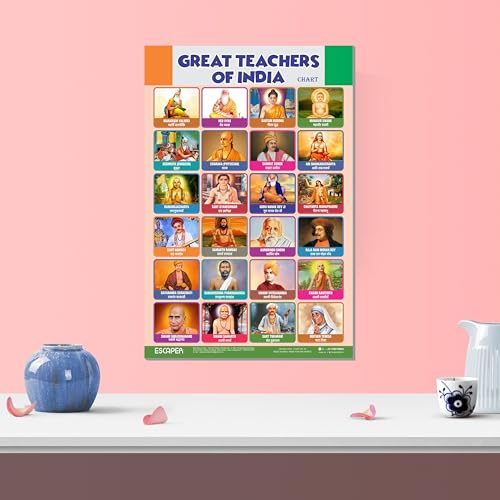 Image of ESCAPER Great Teachers of India Educational Charts for Kids, Charts for Kids Learning (11.5 x 17.5 inches), Kids Study Material, Kids Learning Books, Educational Posters