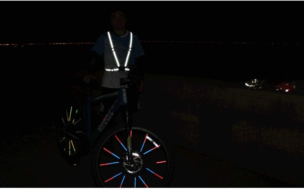 Vêtements Réfléchissants Gilet Réfléchissant De Nuit, for Le Vélo, La Course, Marche Extérieure, Taille Réglable Haute Visibilité(C)