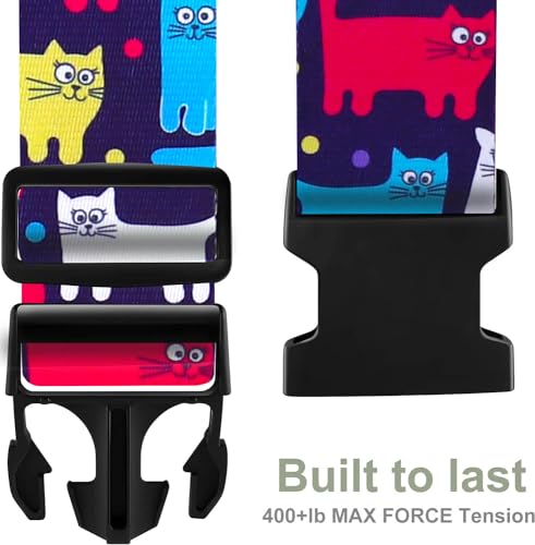 Image of Luggage Straps for Suitcases TSA Approved Easy Pack Organized Suitcase Strap, Luggage Strap, Luggage Belt Strap, Bag Straps for Luggage. Buckle Straps Travel Accessories (Cat)