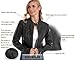 DIASHINY Women's Faux Leather Jacket, Zip Up Moto Biker Coat, Short PU Motorcycle Outwear 048 (black XL)
