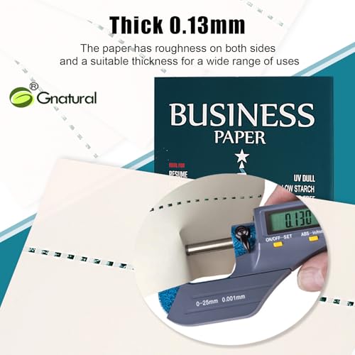 Image of 75% Cotton 25% linen Business Paper, 90GSM A4 size White Inkjet Laser Printing Paper, 100 Sheets Cotton Paper with Green Thread and UV Visible Fibres