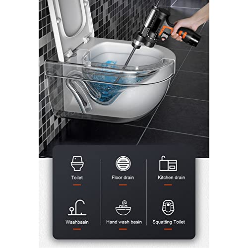 Electric Drain Auger, US 110‑240V Handheld Electric Drain Clog Remover with Automatic Clutch, for Toilet Bathroom (7.5meter / 24.6ft)
