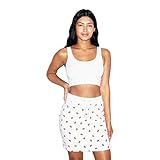 American Apparel Women's California Fleece Skirt, White Rainbow Print, Large