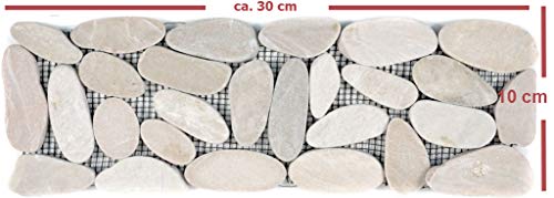 Tapis de sol en mosaïque Blanc à motifs de galets découpés 5 7 pour plancher et bassin Blanc Cover