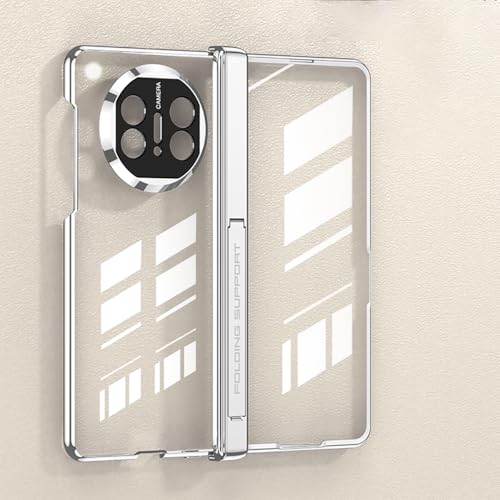 Coque Huawei Mate X5 antichoc fine transparente à fermeture magnétique et béquille argent