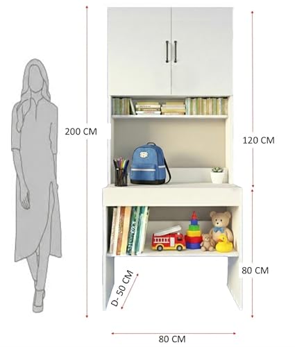 Image of Alpine Willow Multipurpose Study Table with Book Shelf (DIY-Do-it-Yourself) I Study Desk with Storage I Computer Table for Home pc I Study Table with Hutch and Storage I Workstation Table