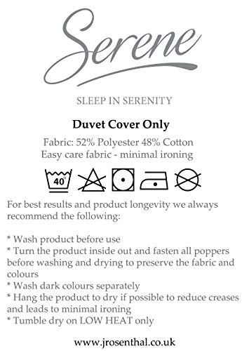 Serene Plain Dye Collection Easy Care Duvet Cover, Charcoal, Single - Image 3