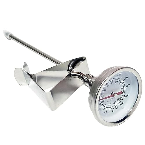 Walopola - Medidor de Temperatura expreso, medidor de Temperatura Multifuncional de Acero Inoxidable con Clip, Temperatura del Agua, Herramientas para Bebidas de café, Espuma de Leche de
