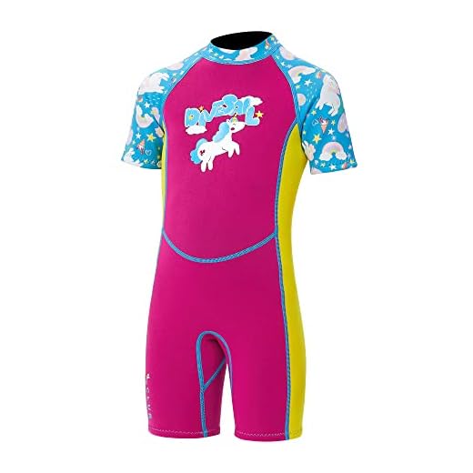 Yueta Kinder Neoprenanzug kurz, 2.5mm Neopren Tauchanzug Mädchen, Kurze Neoprenanzüge Reißverschluss hinten UV-Schutz 50+ Wetsuit zum Tauchen, Schwimmen, Surfen, Wassersport