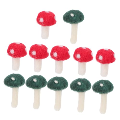 Veemoon DIY Felt Mushroom Headwear Mushroom 12pcs Craft Material for Tree Decorations