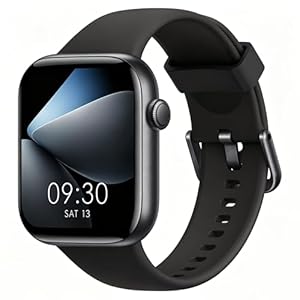 Smartwatch Damen Herren, 1,85" HD Touch Fitnessuhr mit Telefonfunktion, 140+Sportmodi Smart Watch Fitness Tracker mit Pulsmesser Schlafmonitor Schrittzähler, IP68 Wasserdicht Sportuhr für iOS Black