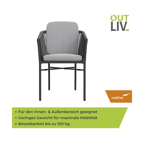 OUTLIV. Stapelsessel Ohio Aluminium Rope Anthrazit