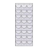 MENGKK Hat Racks 1 Set Cap Organizer Pouch Multi-compartments Waterproof PVC Baseball Door Hanging Storage Holder Rack for Home Bedroom(White)