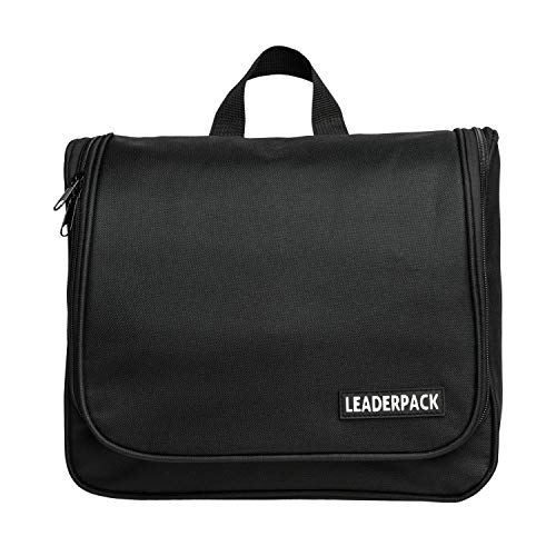 Preisvergleich Produktbild Großer Kulturbeutel zum Aufhängen / XL / 6l Stauraum / viele Fächer / Waschbeutel aus Polyester wasserabweisend / Unisex Kulturtasche f. Männer u. Frauen / Waschtasche schwarz