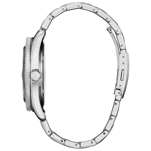 Image of Citizen Mens Eco-Drive Terra Force, Silver-Tone Stainless Steel Case & Bracelet with Blue Dial (Model: AW1886-59L)