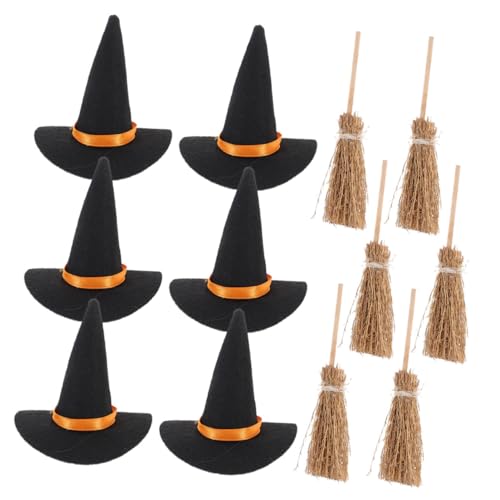 Chapeaux de sorcière feutre Halloween pour décorer facilement les petits espaces